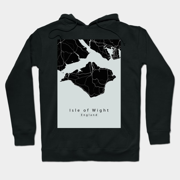 Isle of Wight England Island Map dark Hoodie by Robin-Niemczyk